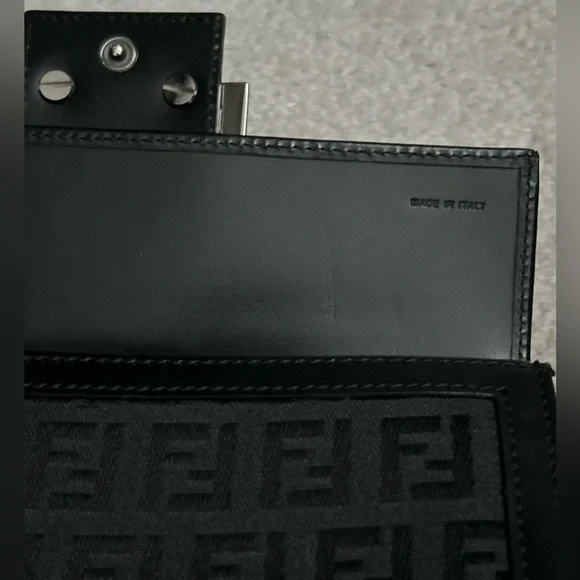 ❗️SOLD❗️ NEW Y2K Fendi Zucchino Black Continental Monogram FF Canvas Long Wallet - Picture 9 of 12